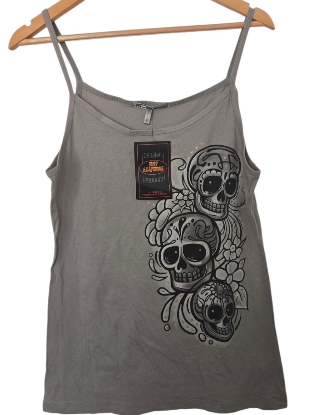 Y2K Skull Graphic Tank Top NWT Biker Grunge Alt Hot Leathers Size L